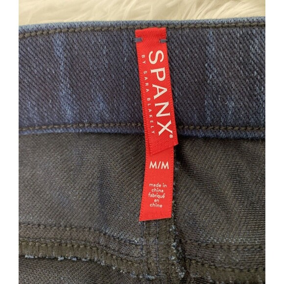 Spanx Pull On Skinny Jeans Size M Jeggins Indigo Blue Slimming Skinny - Picture 11 of 12